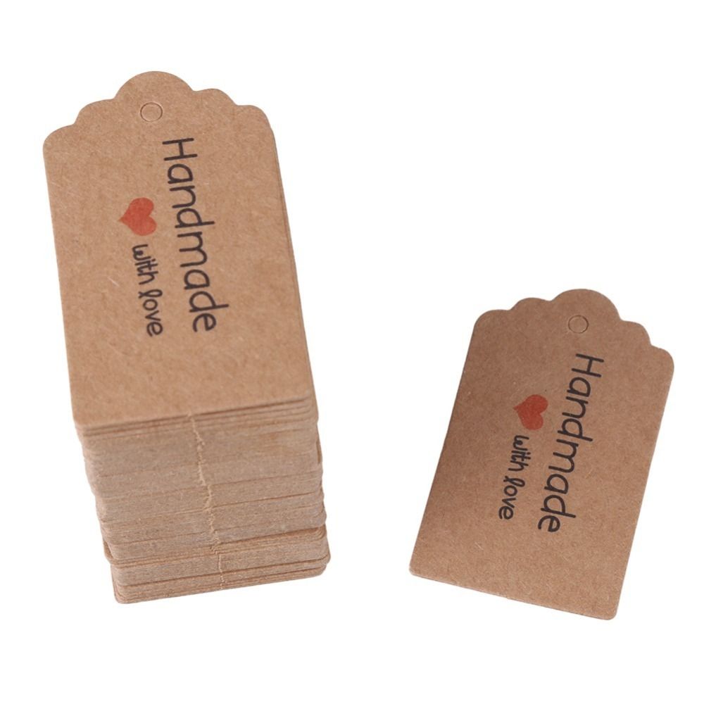 100pcs Handmade Kraft Paper Ha - Kraft Hang Tag ulasan dan harga