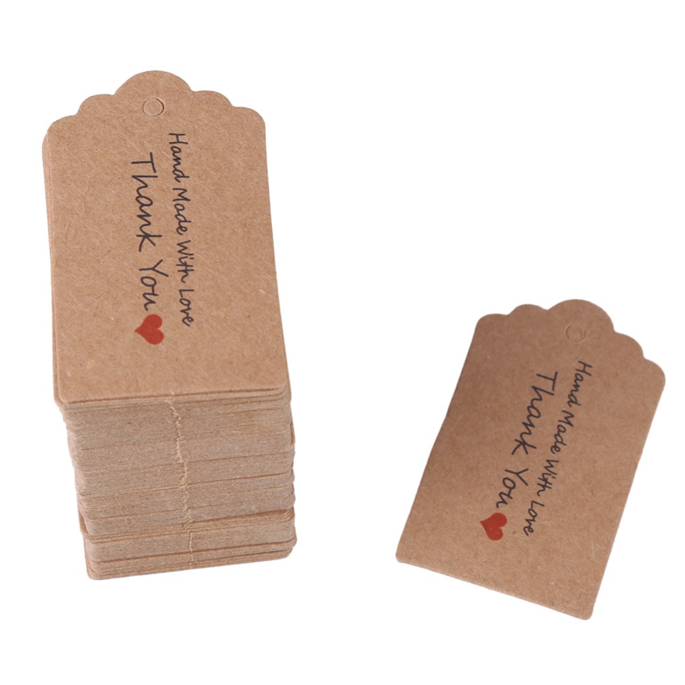 100pcs Handmade Kraft Paper Ha - Kraft Hang Tag ulasan dan harga