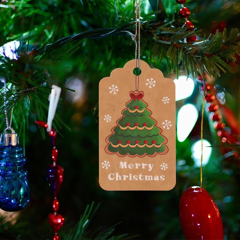50Pcs Christmas Tags 10 Styles - Kraft Hang Tag ulasan dan harga