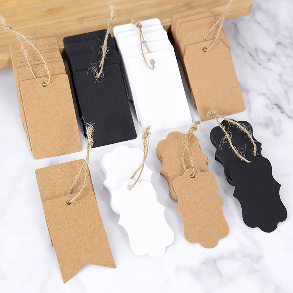 For Fun 100PCS Kraft Paper Tag - Kraft Hang Tag ulasan dan harga