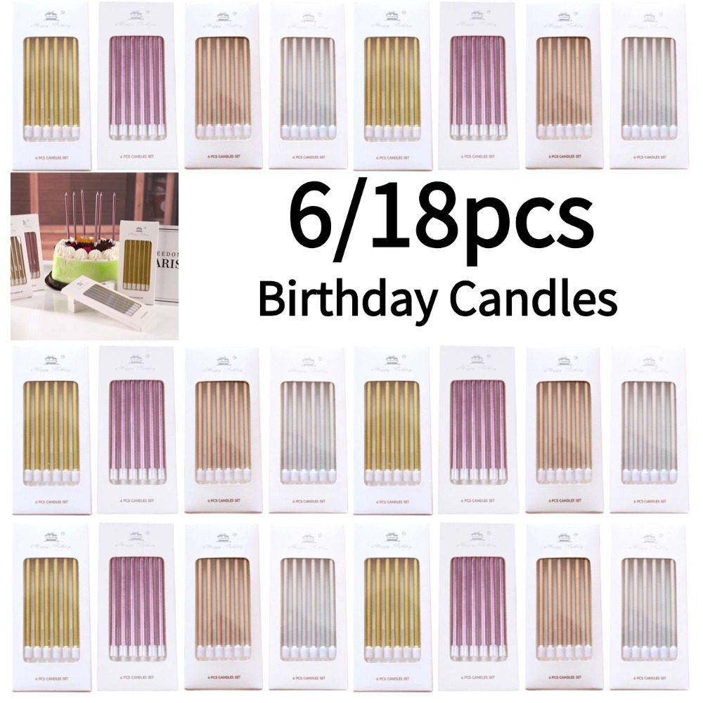 6/18pcs Metal Gold Silver Birt - Candle Supplies Free Shipping ulasan dan harga