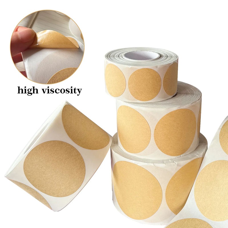 1-5 Roll 2.5cm Kraft Round Sel - Kraft Hang Tag ulasan dan harga