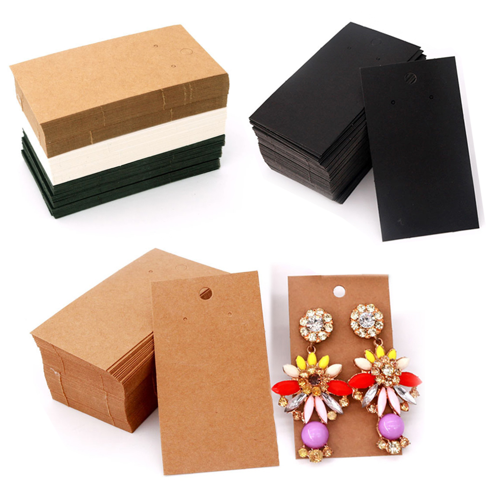 50pcs Earring Display Card 5x9 - Kraft Hang Tag ulasan dan harga
